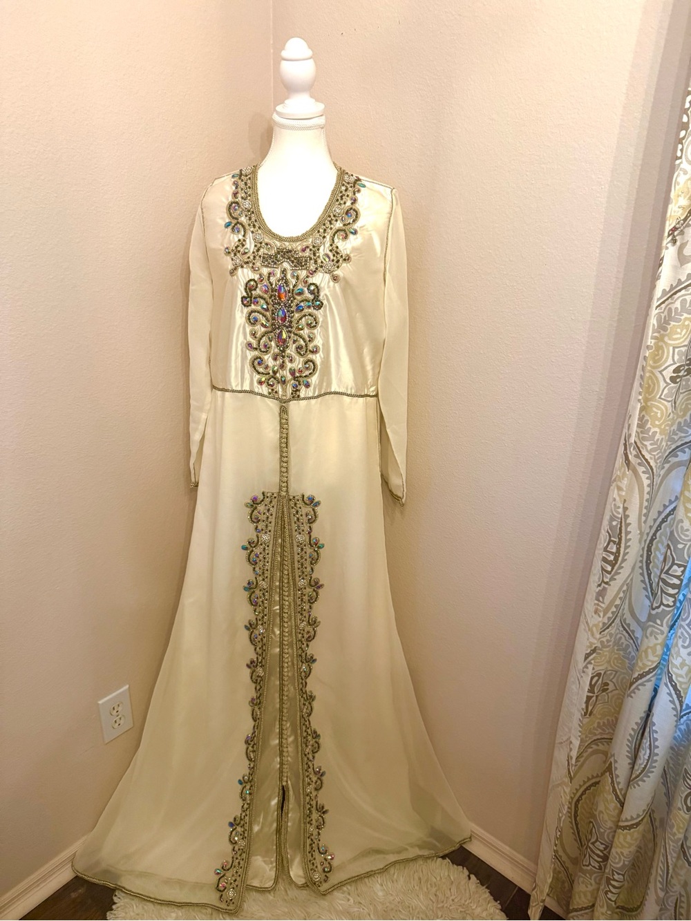 Moroccan kaftan Designer Hand Work Dubai Embroidered Georgette Stylish Maxi . - Picture 12 of 16
